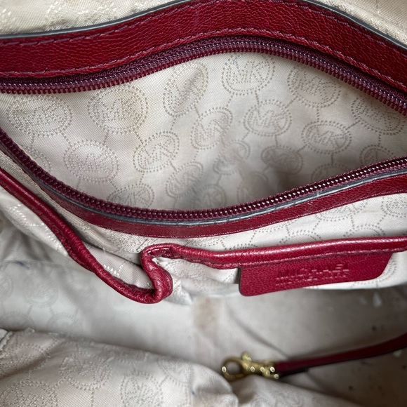 3/$12 Burgundy Michael Kors Leather Purse with Gold Hardware - Used - Picture 12 of 13